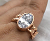8 CT CLASSIC OVAL CUBIC ZIRCONIA MEN'S ROSEGOLD RING