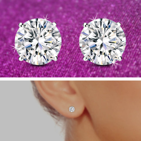 Round Brilliant Stud Earrings VVS FG Color IGI Certified Brilliant Shine 0.30 CT
