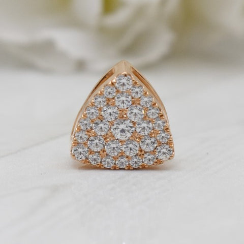 EXQUISITE REAL DIAMOND PENDANT | ROUND DIAMOND TRILLION CLUSTER MINIMALIST NECKWEAR | 14K SOLID ROSE GOLD | VS/SI I-J COLOR PENDANT | APRIL BIRTHSTONE