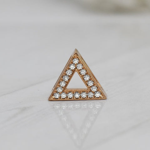 EXQUISITE REAL DIAMOND NECKLACE | TRIANGLE DIAMOND TRILLION MINIMALIST NECKWEAR | 14K SOLID ROSE GOLD | VS/SI I-J COLOR PENDANT | APRIL BIRTHSTONE|