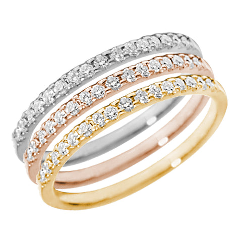 Half Eternity Stackable Diamond Wedding Band