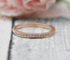 HALF ETERNITY STACKABLE WEDDING BAND| SIMULATED DIAMOND| 14K SOLID ROSE GOLD| ENGAGEMENT RING