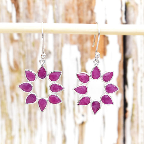 RUBY SILVER EARRINGS