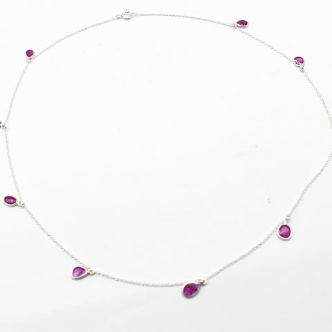 Beautiful Teardrop 9 Stone Ruby necklace