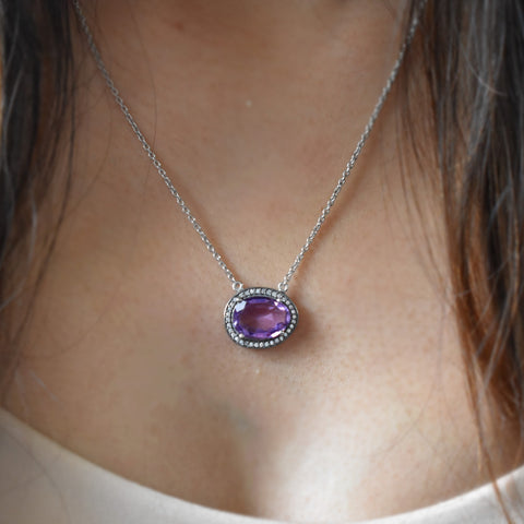 Amazing Amethyst Cubic Zirconia necklace