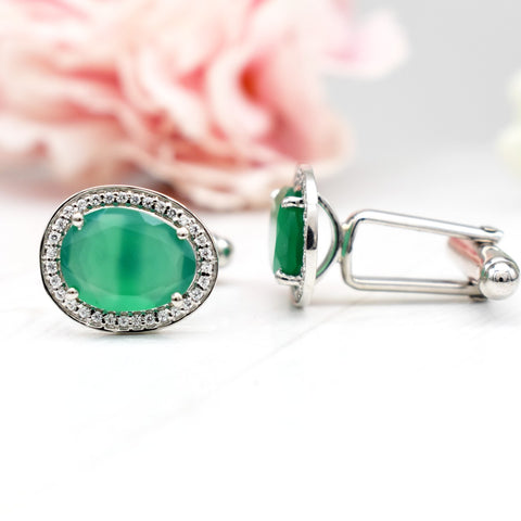 GREEN ONYX CUFFLINKS