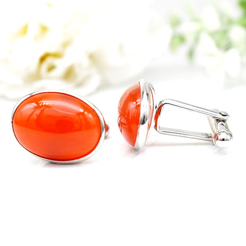 CARNELIAN CUFFLINKS