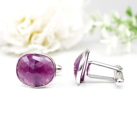 NATURAL RUBY CUFFLINKS