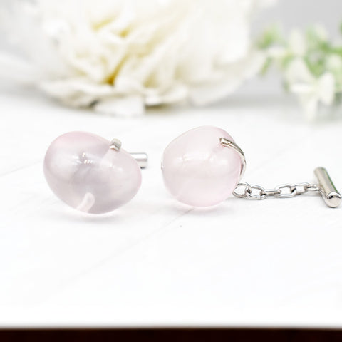 ROSE QUARTZ CUFFLINKS