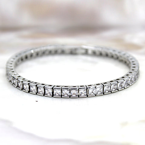 Princess Cut Fine Luxury Simulated Diamond Bracelet 6.5"