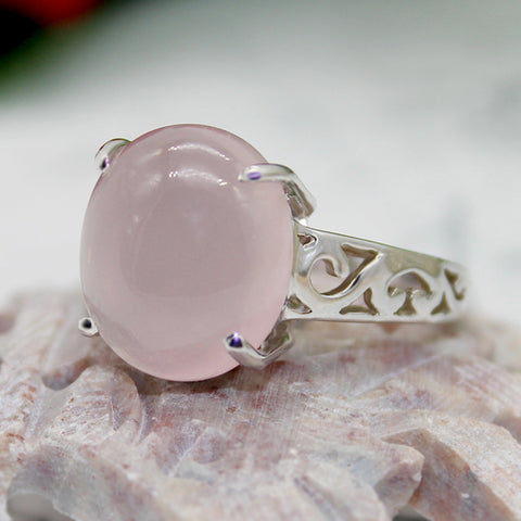 Rose Quartz Oval Cabochon Shape