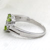 Two Stone Peridot Fine Ring With CZ