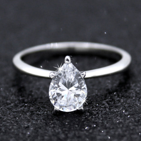 0.90 CT Pear Solitaire Diamond Engagement Ring GIA Certified