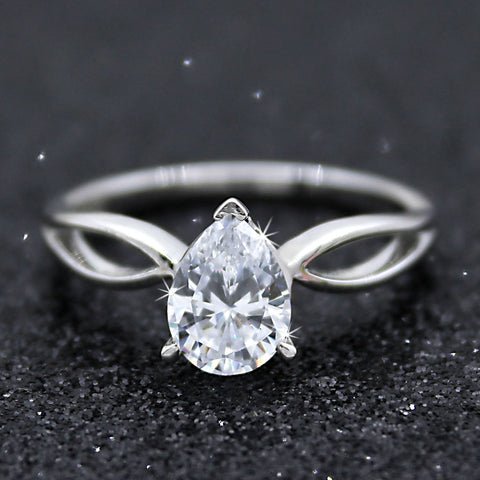 Pear Cut 0.90 CT GIA Certified Diamond Solitaire Engagement Ring
