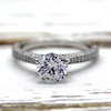 1.00 CT Diamond Solitaire Accents Milgrain Good Quality 14k White Gold Ring