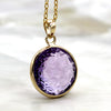 Natural Amethyst Pendant 18k Solid Yellow Gold