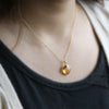 Natural Citrine Pendant Necklace 18k Solid Yellow Gold
