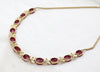 Natural Ruby Diamond Victorian Style Necklace 18kt Solid Yellow Gold Extendable