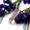 Natural Baguette Round Diamond Designer Stackable Wedding Band 14kt Rose Gold