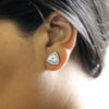 Halo Trillion Solitaire Stud Earrings