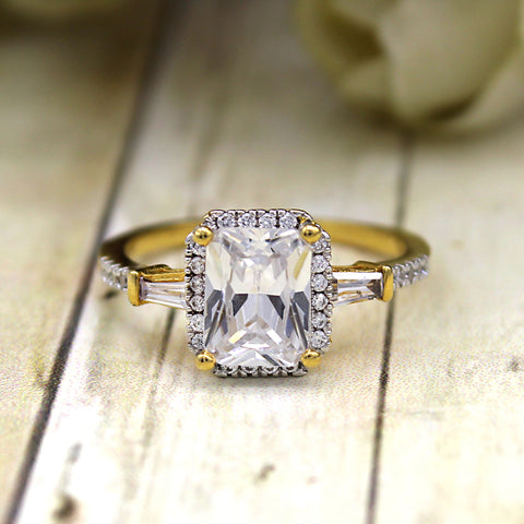 2.00 CT Radiant Cut Halo Diamond Wedding Engagement 14kt Solid Yellow Gold Ring