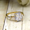 2.00 CT Radiant Cut Halo Diamond Wedding Engagement 14kt Solid Yellow Gold Ring