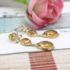 Natural Citrine Double Dangle Drop Diamond 18kt Yellow Gold Earrings