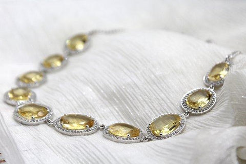 Stunning Citrine Halo Necklace.