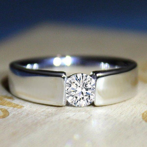 Diamond Wedding Band For Him 18 KT White Gold