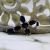 Natural Blue Sapphire Cross Pendant