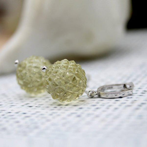 Natural lemon quartz Drop Earrings