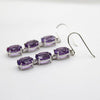 Natural Amethyst Long Triple Drop Earrings