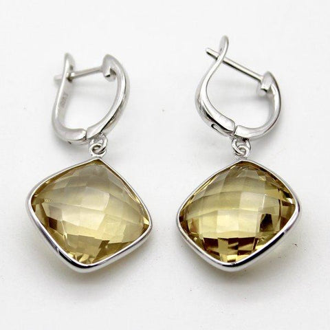 Natural Citrine Dangle Drop Fine Earrings