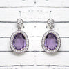 Amethyst Halo Drop Earrings