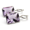 Amethyst Rectangular Dangle Drop Earrings