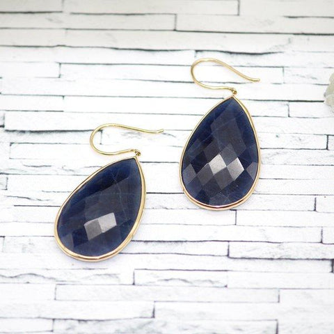 Stunning Huge Blue Sapphire Earrings