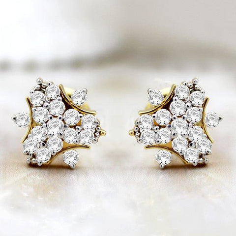 Diamond Cluster Stud Earring