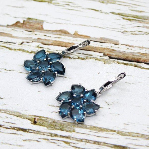 London Blue Topaz Flower Earrings