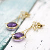 Dainty Amethyst Drop Earrings