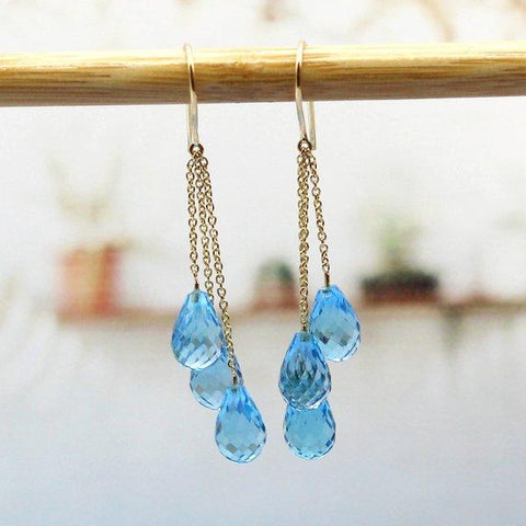 Blue Topaz Chandelier Earrings