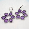 Amethyst Flower Dangling Earrings