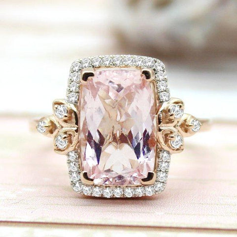 Morganite & Diamond Engagement Ring