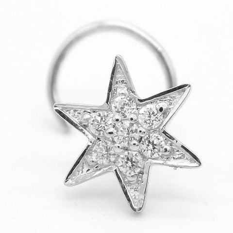 Cubic Zirconia Star Nose Stud