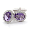 Unique Amethyst Men's Fine Cufflink