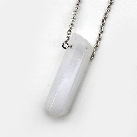 Natural White Agate Fine Pendant