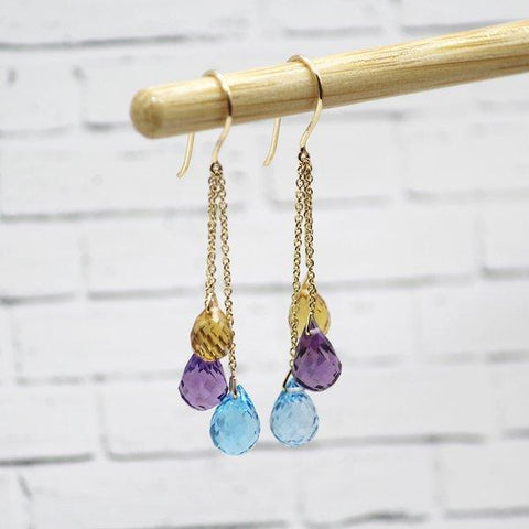 Triple Teardrop Dangling Earings