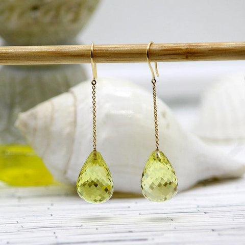 Lemon Quartz Drop Earrings