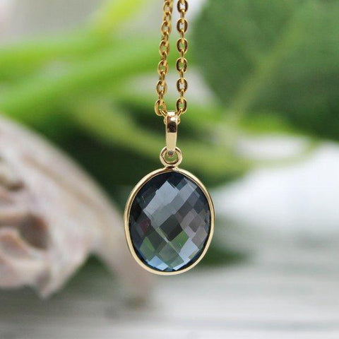 Natural London Blue Topaz Pendant