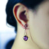 Dainty Amethyst Drop Earrings