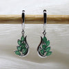 Natural Emerald Leaf Earrings